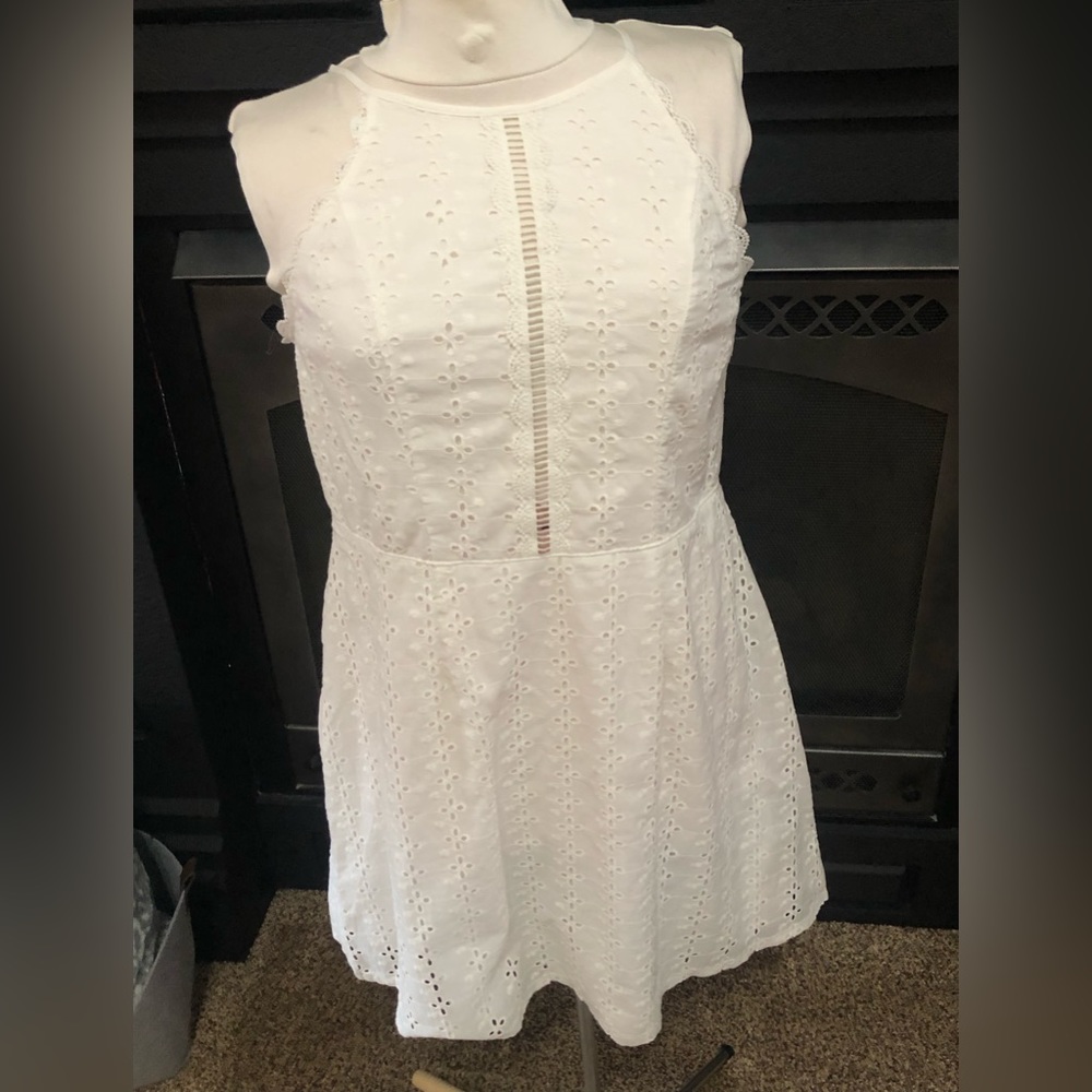 Midnight Doll Ivory Eyelit Lace Dress Size Large New NWT Sorority Preference